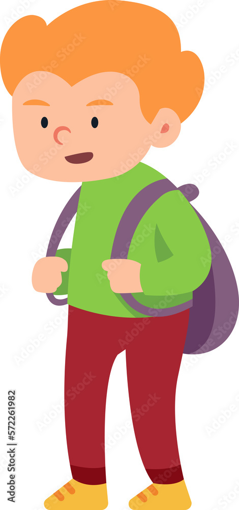 school boy student with bag