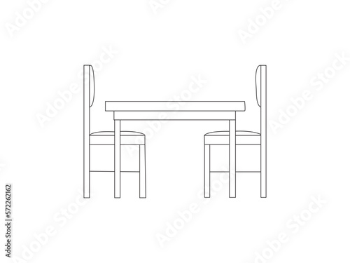 table and chairs. table and chair. table and chairs isolated. chair table line art