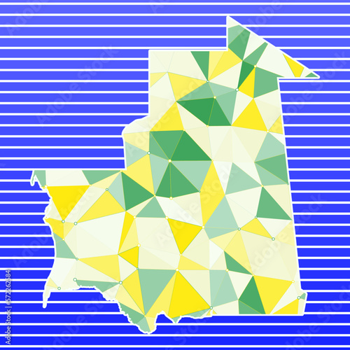 Mauritania vector illustration on a gradient stripes background. Technology, internet, network, and telecommunication concept.