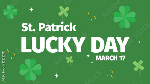 Saint Patrick's Day greeting, with shamrock shapes. Vector illustration of St. Patrick's Day.