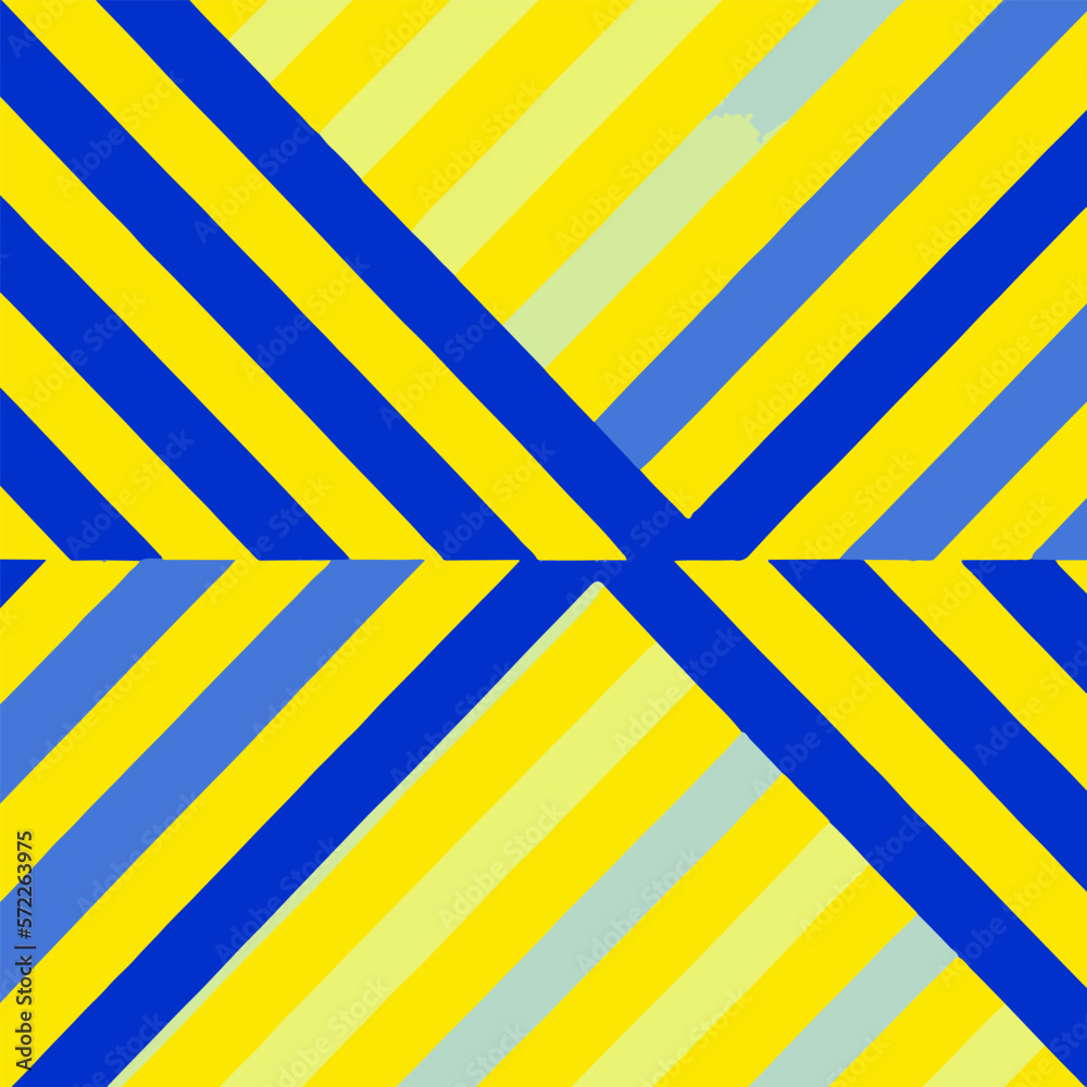 Blue Yellow Pattern With Diagonal Lines And Small Breakouts Vector Background Style. Blue Yellow Pattern With Diagonal Lines And Small Breakouts Vector Background Style.