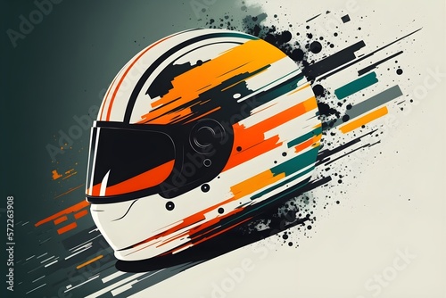 motorsport helmet themed cool flat and plain design for a background