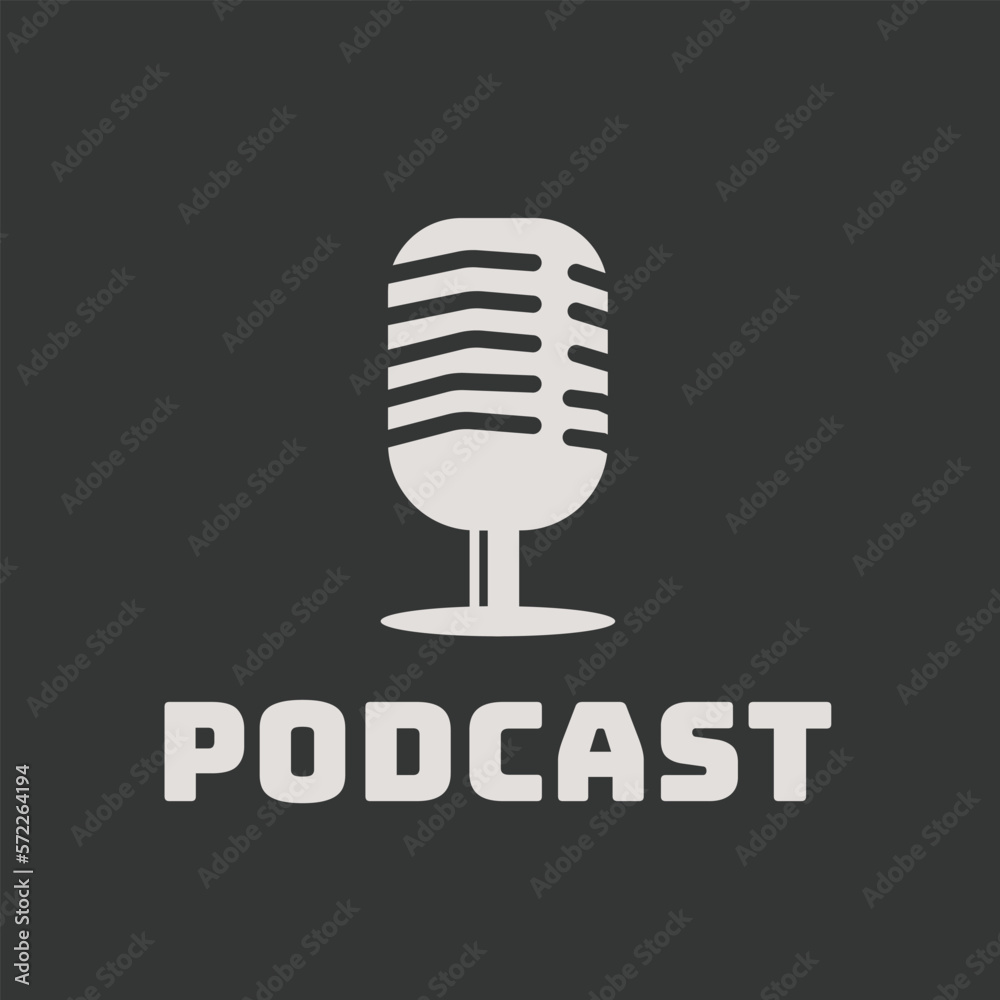 Podcast design inspiration. Flat vector illustration, icon, logo design, symbol,template on dark background Podcast design inspiration. Flat vector illustration, icon, logo design, symbol,template on dark background