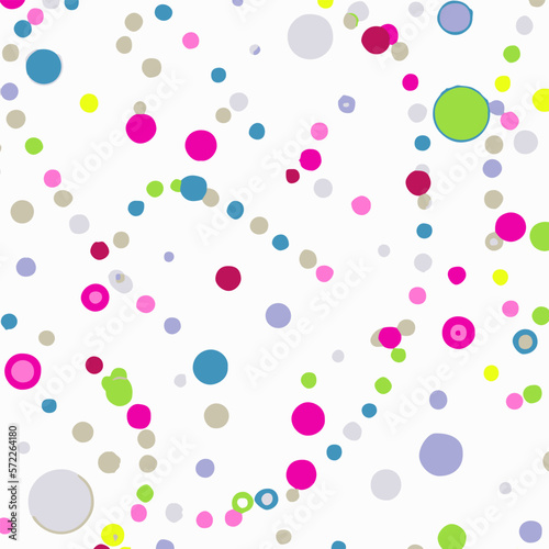 Bright Colorful Pattern With Circles And Lines And Small Breakouts Vector Background.