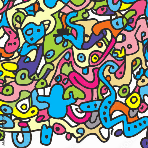 Colorful Outlined Doodles. © netsign
