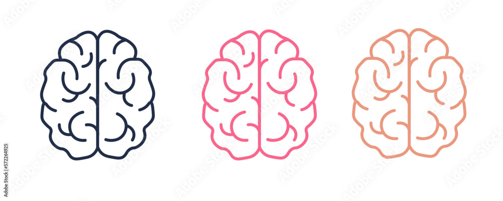 Brain icon. Mind intellect set vector ilustration. Brain icon. Mind intellect set vector ilustration.