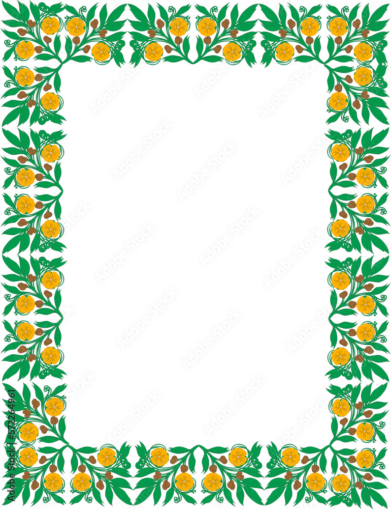flower frame, png, transparent frame, cool frame Stock Illustration
