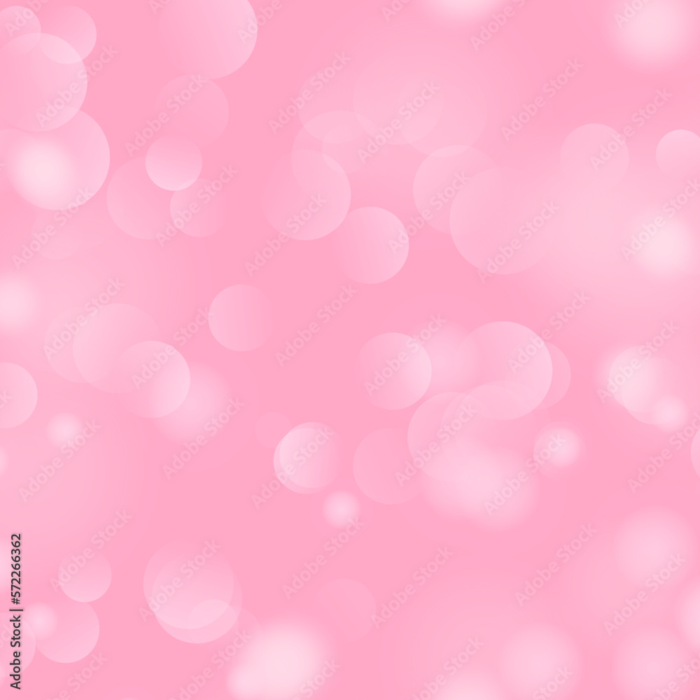 春をイメージしたキラキラ背景。キレイなピンク色の背景イラスト。玉ボケ。パーティクル。