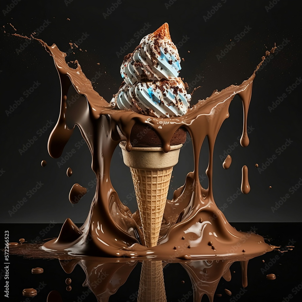 Ice-cream with chocolate flavour amazing photo of icecream chocolate
