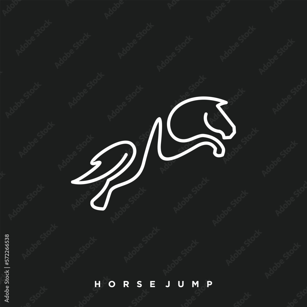 jumping horse logo with line art style Stock Vector Adobe Stock