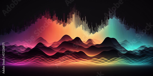 Abstract sound wave. Voice digital waveform, volume voice technology vibrant wave. Music sound energy vector background. Equalizer volume, waveform electronic light illustration. Generative AI 