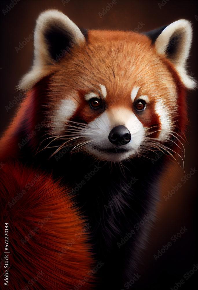 Portrait of a cute red raccoon. AI generated Portrait of a cute red raccoon. AI generated