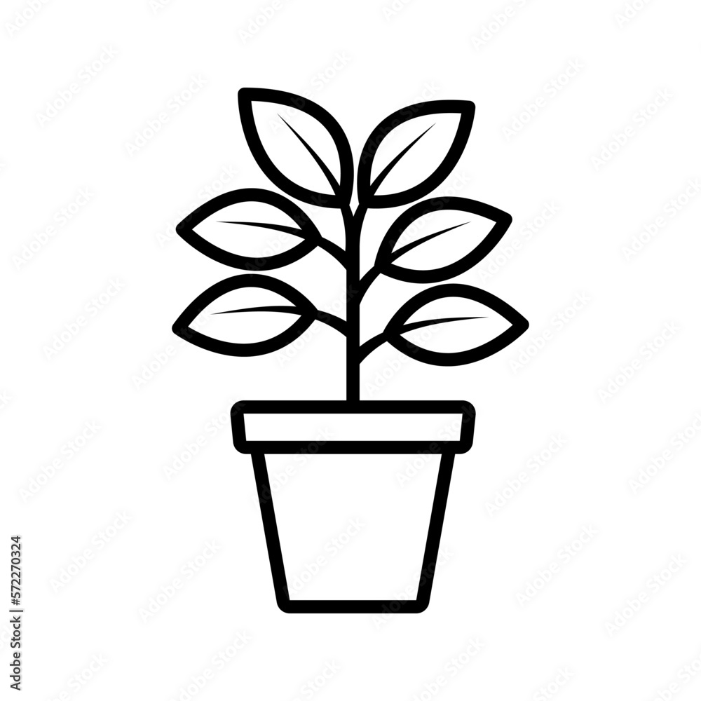 Potted plants icon. sign for mobile concept and web design. vector illustration Potted plants icon. sign for mobile concept and web design. vector illustration