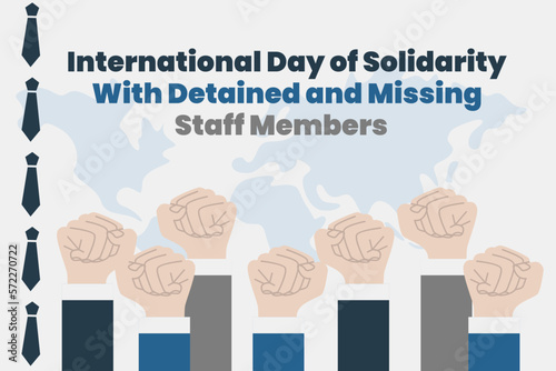 Illustration vector graphic of international day of solidarity with detained and missing staff members