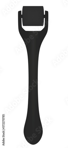 Black derma skin roller. vector