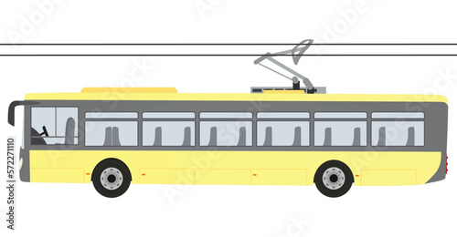 Yellow city trolleybus. vector illustration