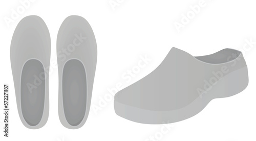 Grey clogs shoes. vector illustration