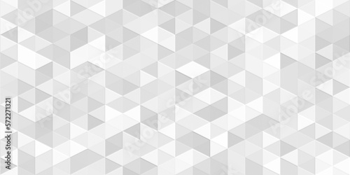 Fototapeta Naklejka Na Ścianę i Meble -  Seamless elegant subtle white embossed porcelain background texture transparent overlay. Abstract minimalist geometric triangle lowpoly mosaic pattern. Displacement, bump or height map 3D rendering