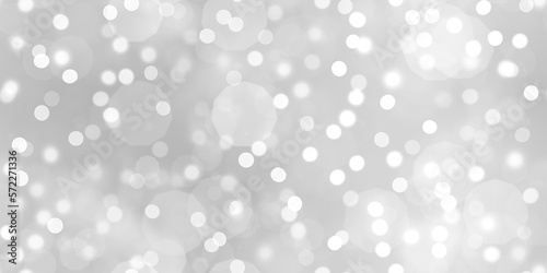 Seamless abstract white bokeh blur background texture transparent overlay. Dreamy soft focus wallpaper backdrop. Light silver grey diffuse glowing floating holiday circle dots pattern. 3d rendering. photo