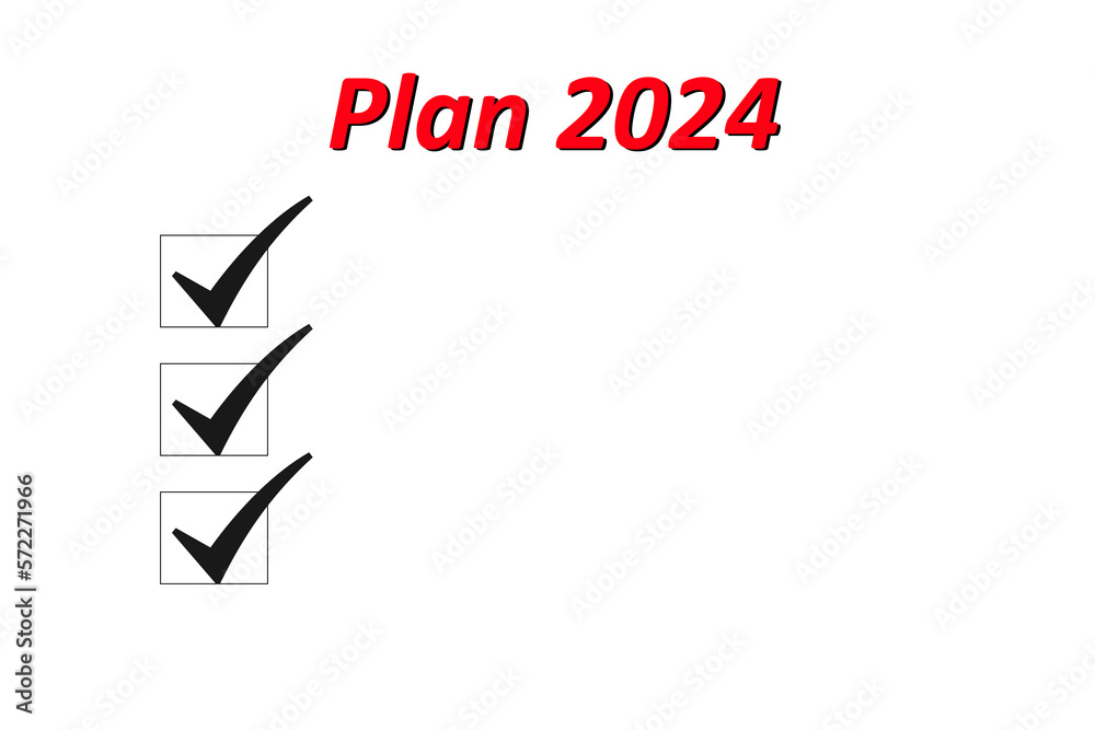 Plan notepad list concept for 2024. The inscription 2024 in a notebook