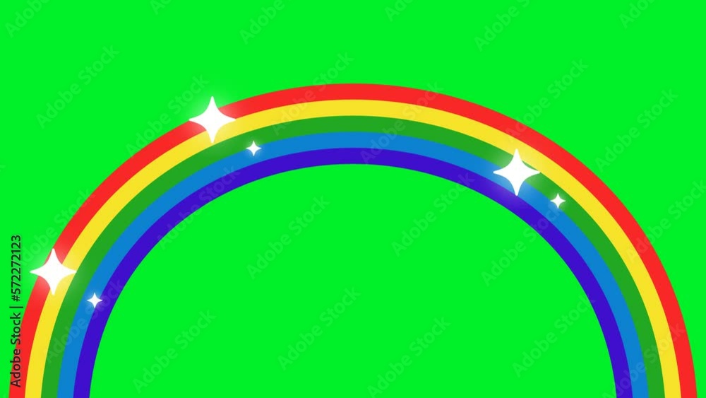 moving rainbow with green screen and cute clouds above it. 4k resolution size is suitable for children's educational backgrounds or children's video clips