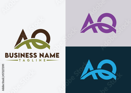 Letter AQ logo design vector template, AQ logo photo