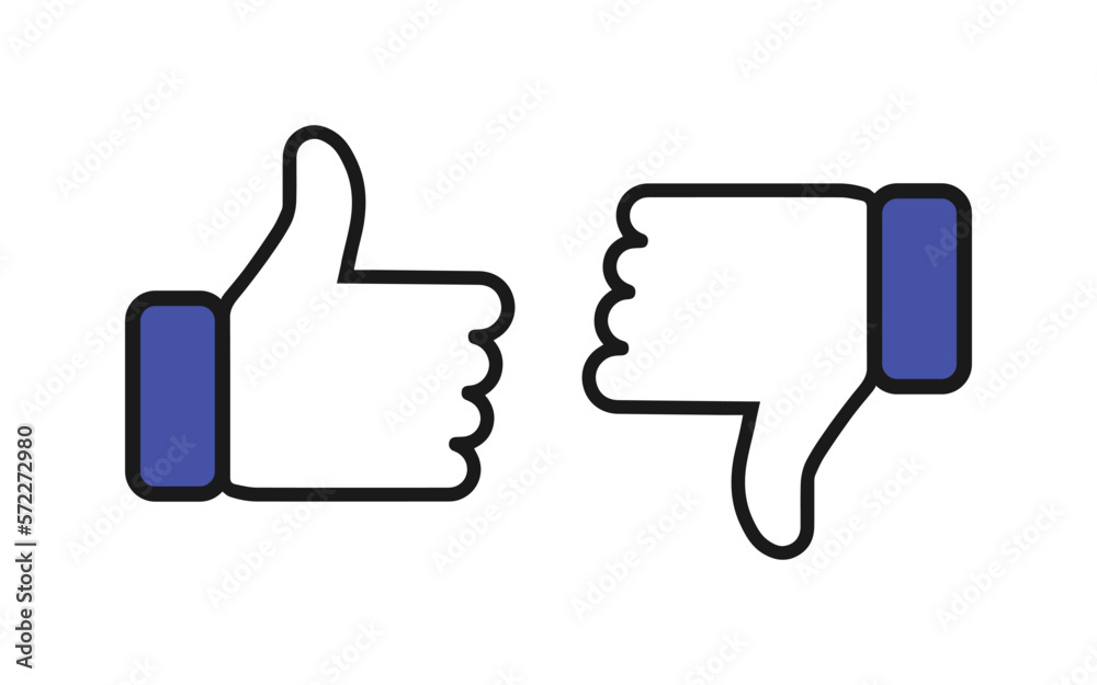 Thumbs up and down illustration. True or false. Do's and don't signs. Like or dislike icon. Thumbs up and down illustration. True or false. Do's and don't signs. Like or dislike icon.