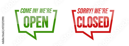 Door sign - Come in we're open / Sorry we're closed