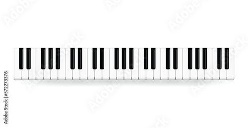 Piano Key On White Background. Vector Illustration