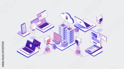Cyber security concept illustration