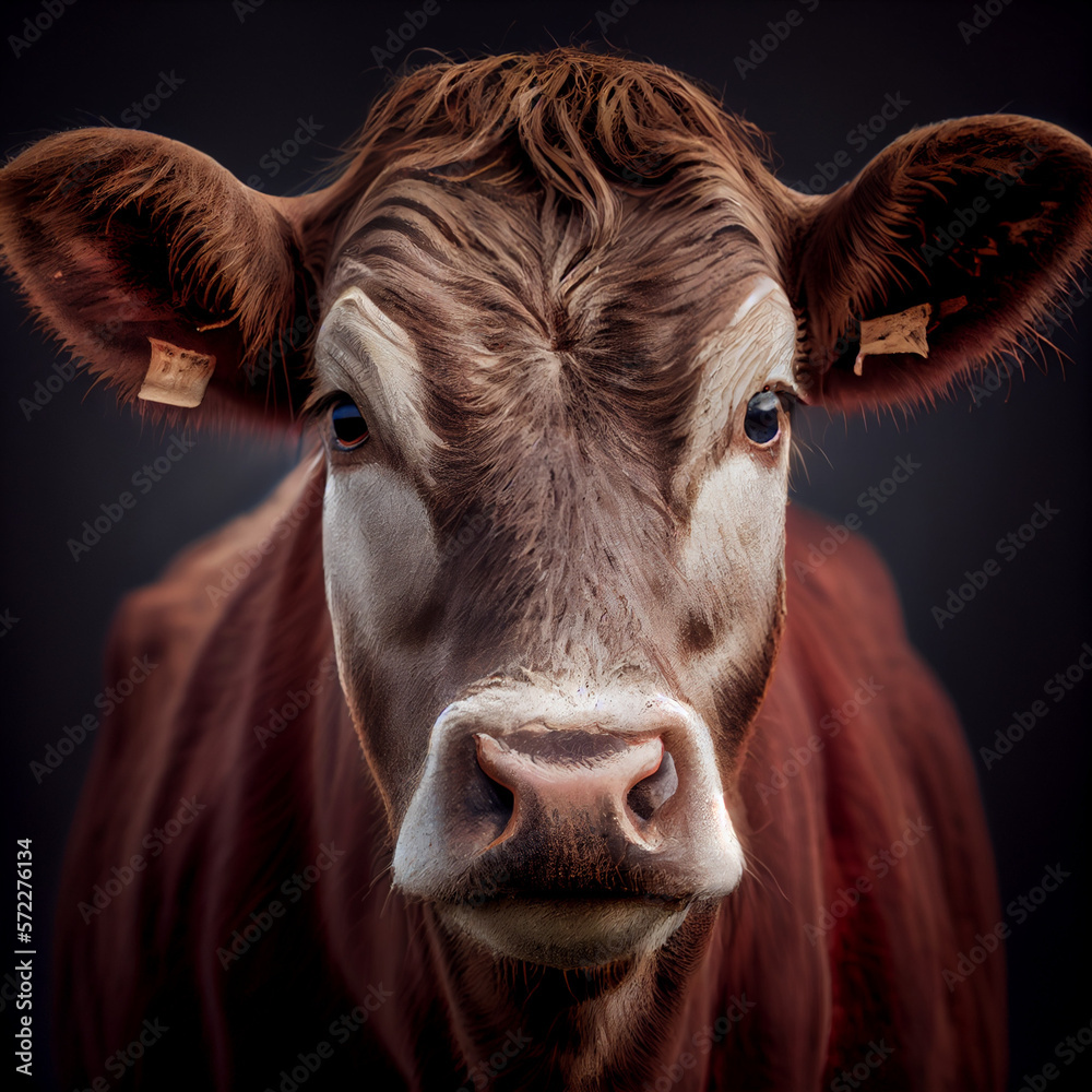 Close-up Portrait of a Cow