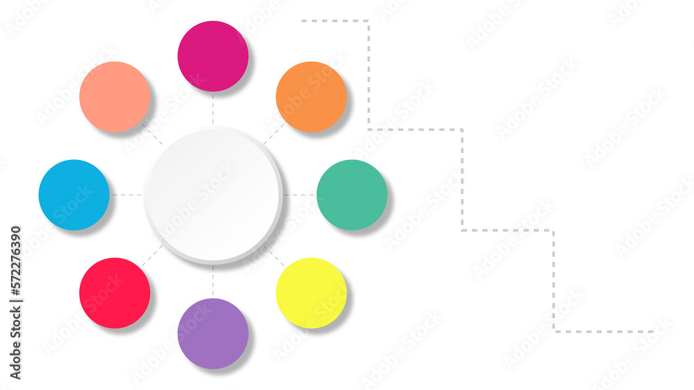 infographic with different color steps on blank circle diagram for business progress presentation and information graphic design element 