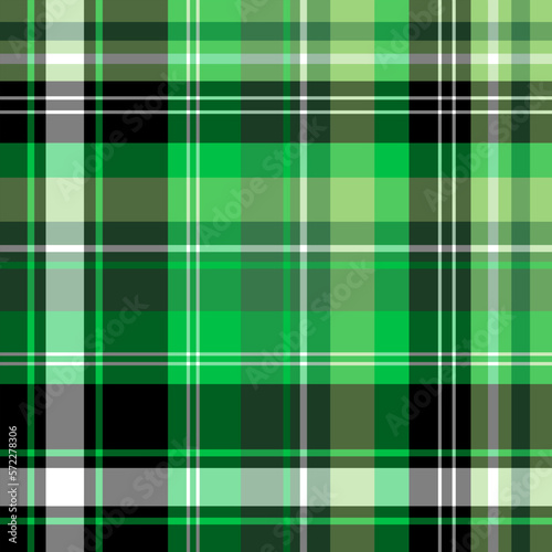 Seamless pattern in gentle green, black and white colors for plaid, fabric, textile, clothes, tablecloth and other things. Vector image.