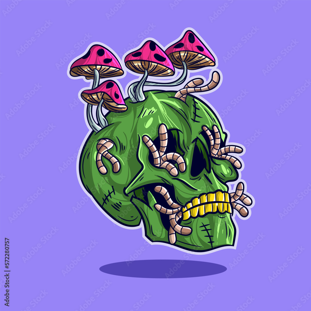 Mushroom Skull Cartoon Mushroom Skull Cartoon