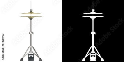 3D rendering illustration of a hi-hat cymbal photo