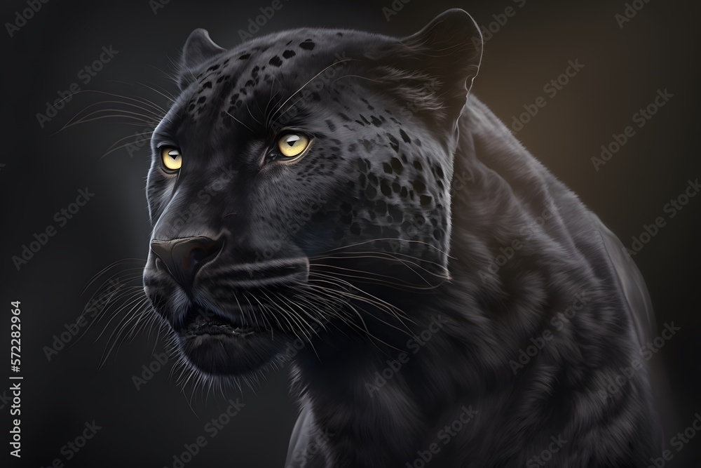 black panther created using AI Generative Technology