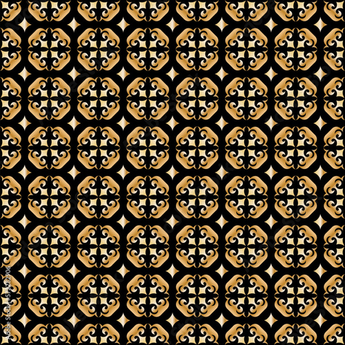 Golden vector seamless pattern. Luxury modern black and gold Seamless vector background.  