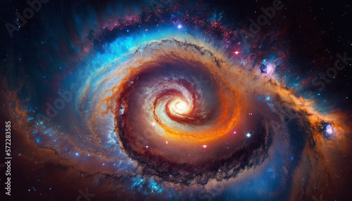 Swirling galaxy of stars and nebula