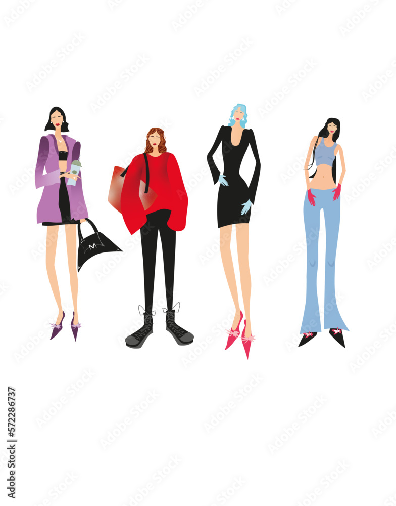 Fototapeta premium fashion shopping girls