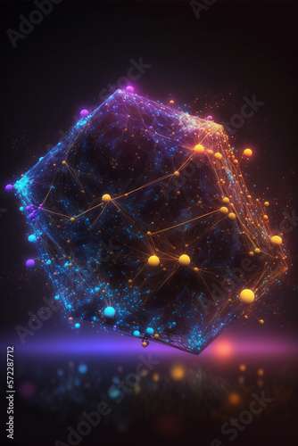 Concept of Blockchain,illustration,created with Generative AI Technology