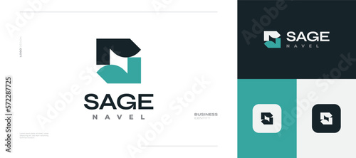 Initial Letter S and N Logo Design with Modern and Minimalist Concept. SN or NS Letter Logo for Business and Technology Brand Identity