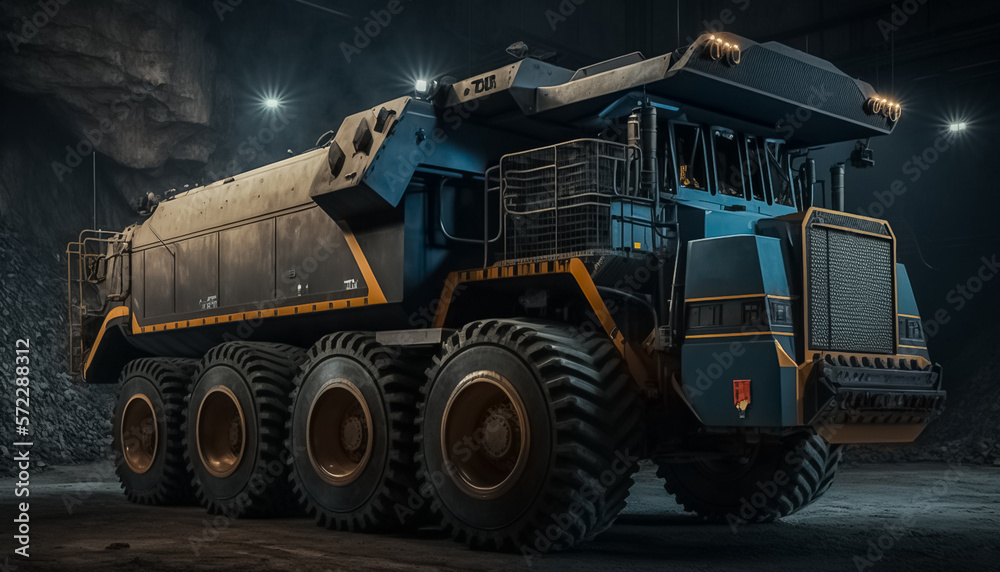 Big mining truck for a coal quarry in an open pit mine. Construction machinery equipment. Pit mine industry. generative AI
Big mining truck for a coal quarry in an open pit mine. Construction machinery equipment. Pit mine industry. generative AI