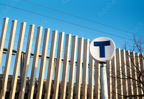  Stockholm underground metro (tunnelbana) sign photo