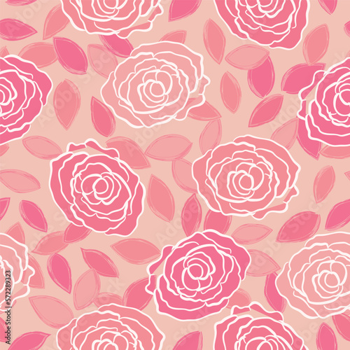 Roses vector seamless pattern