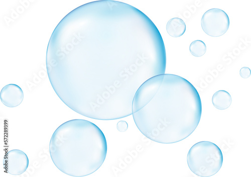 Realistic transparent  3d bubbles underwater . Soap bubbles vector illustration