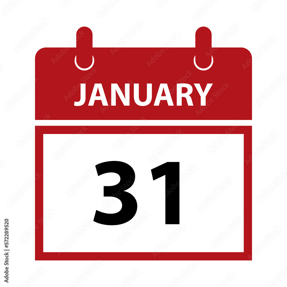 January 31. Vector flat daily calendar icon. Date and time, day, month for birthday, anniversary, appointment, remainder or event. Holiday. January 31. Vector flat daily calendar icon. Date and time, day, month for birthday, anniversary, appointment, remainder or event. Holiday.