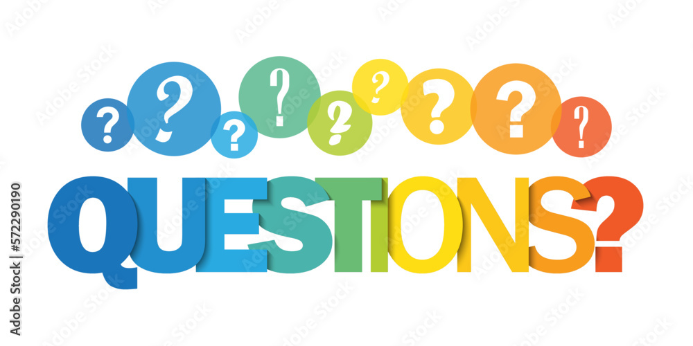 QUESTIONS Colorful Vector Typography Banner With Question Marks Vector 