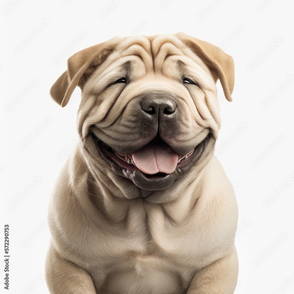 ai generated portrait of dog breed chinese shar-pei cute happy excited smiling ai generated portrait of dog breed chinese shar-pei cute happy excited smiling