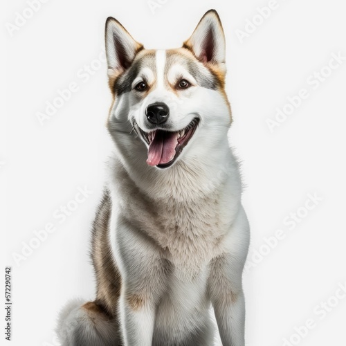 ai generated portrait of dog breed huskita cute happy excited smiling