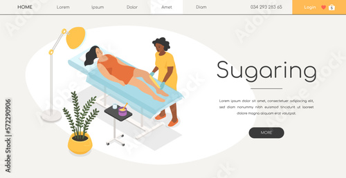 Sugaring - modern vector colorful isometric web banner